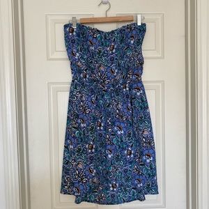 Express floral strapless dress